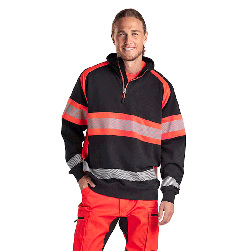 Blaklader 3553 Hi-Vis Half Zip Sweatshirt
