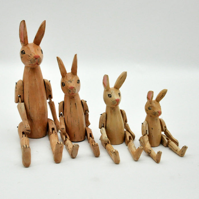 SET 4 ANTIQUE  LIGHT BROWN RABBIT