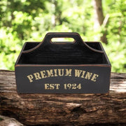 35CM BLACK WOODEN WINE HOLDER - InStock