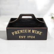 35CM BLACK WOODEN WINE HOLDER - InStock
