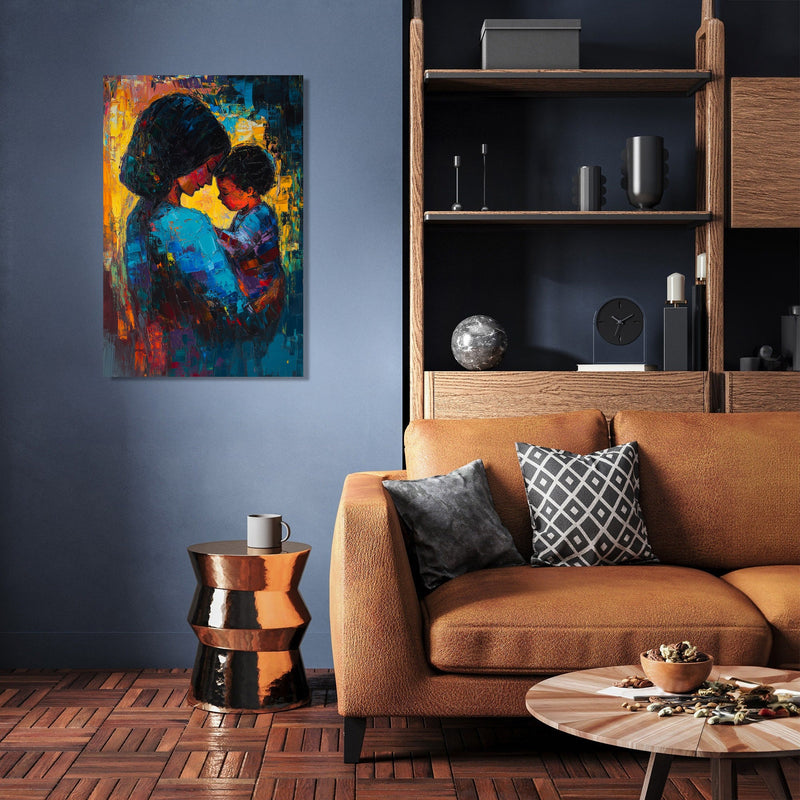 Mother and Child Vibrant Canvas