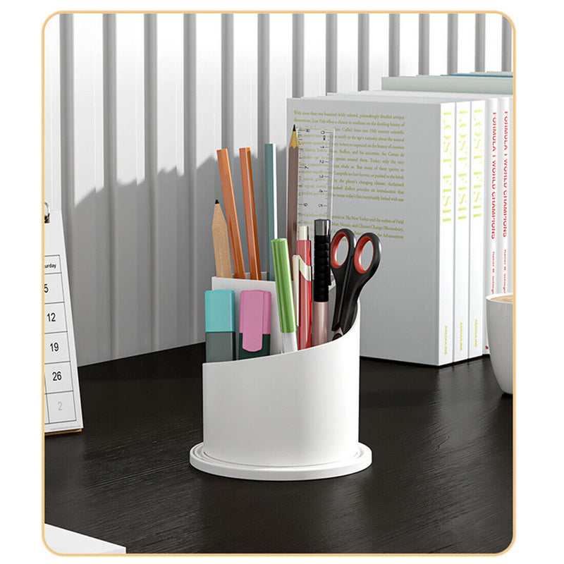 360° Rotating Makeup Brush Holder with Clear Lid Cosmetic Organiser Make-Up