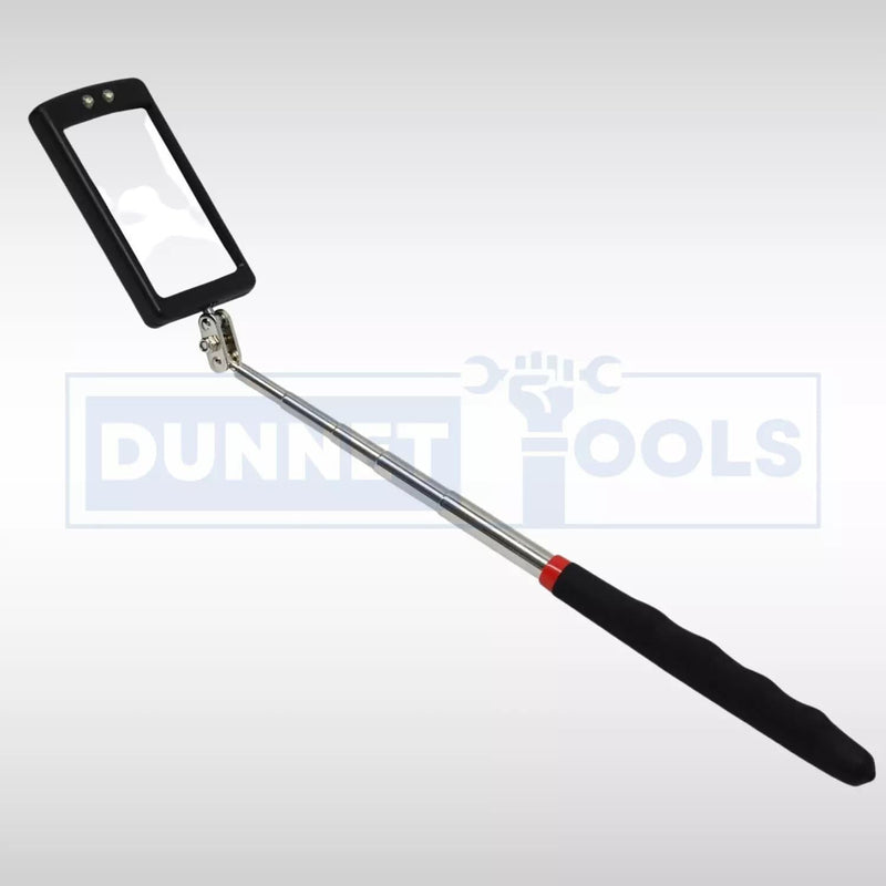 Telescopic LED Inspection Mirror 29–87cm Swivel Tool