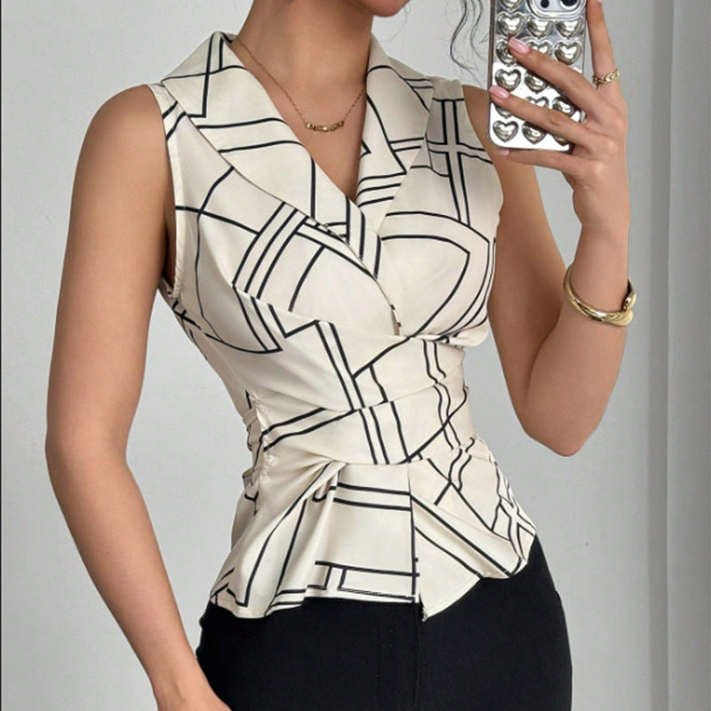 Summer Chic Commuter Sleeveless Top With Straps