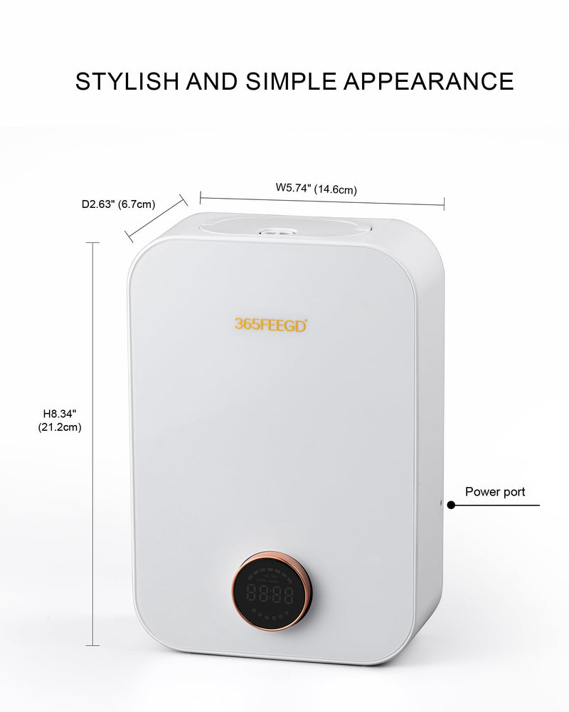 365FEEGD Home Diffuser - 150ml Large Capacity, Smart Bluetooth Control, 24/7 Settings (White)