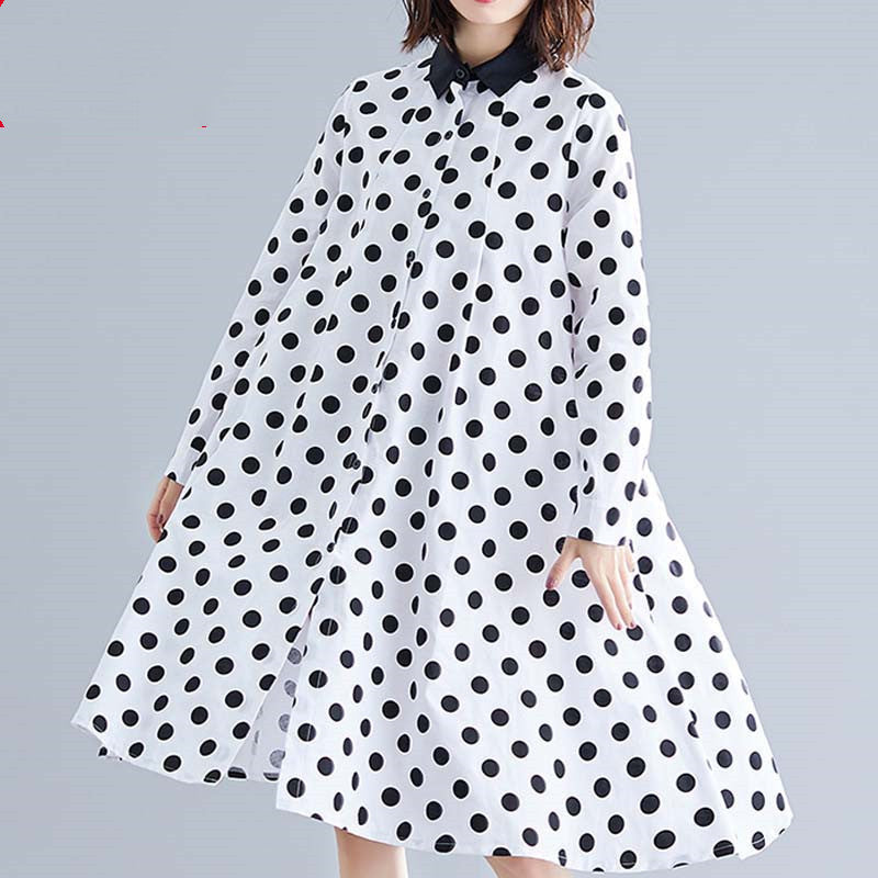 Loose long sleeve mid-length shirt