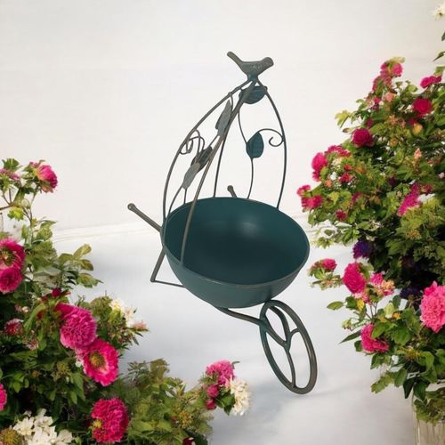 36CM BLUE METAL GARDEN PLANTER - InStock