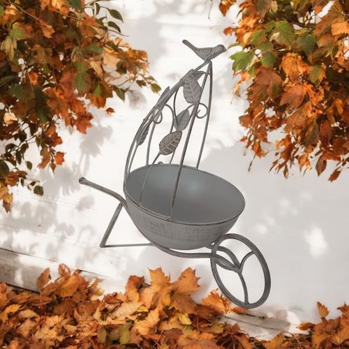 36CM CREAM METAL GARDEN PLANTER - InStock