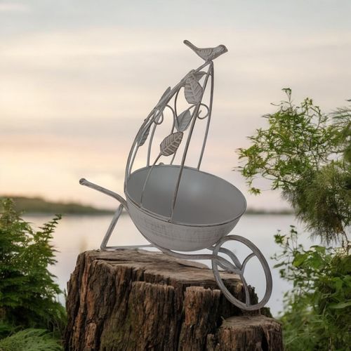 36CM CREAM METAL GARDEN PLANTER - InStock