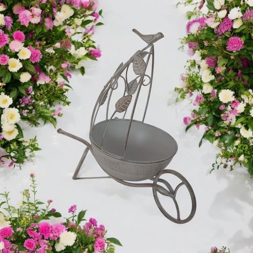 36CM CREAM METAL GARDEN PLANTER - InStock