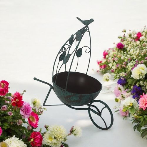36CM GREEN METAL GARDEN PLANTER - InStock
