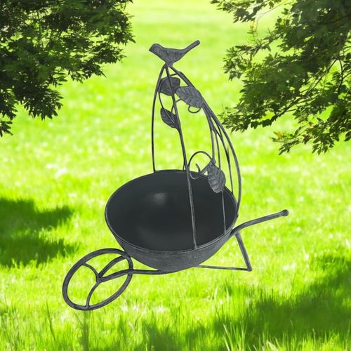 36CM GREY METAL GARDEN PLANTER - InStock