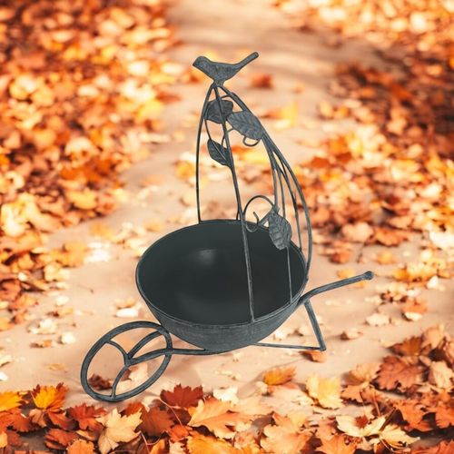 36CM GREY METAL GARDEN PLANTER - InStock