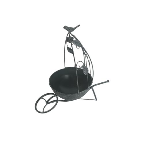 36CM GREY METAL GARDEN PLANTER - InStock