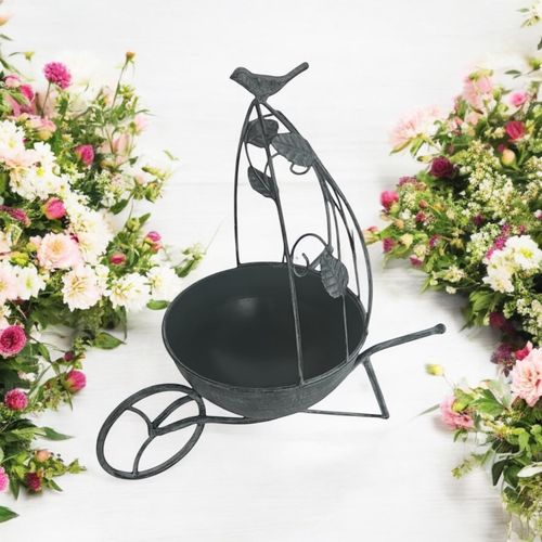 36CM GREY METAL GARDEN PLANTER - InStock