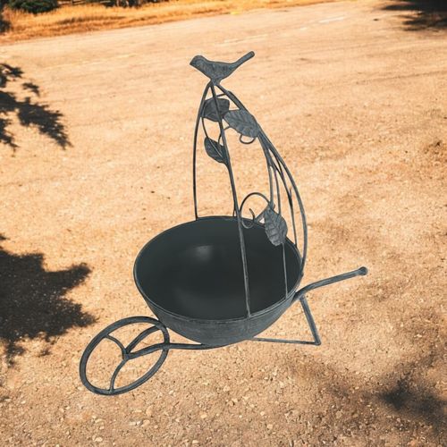 36CM GREY METAL GARDEN PLANTER - InStock