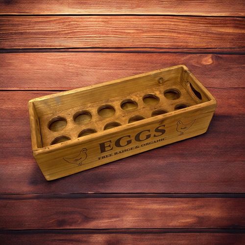 36CM WOODEN EGG STORAGE BOX (12) - InStock