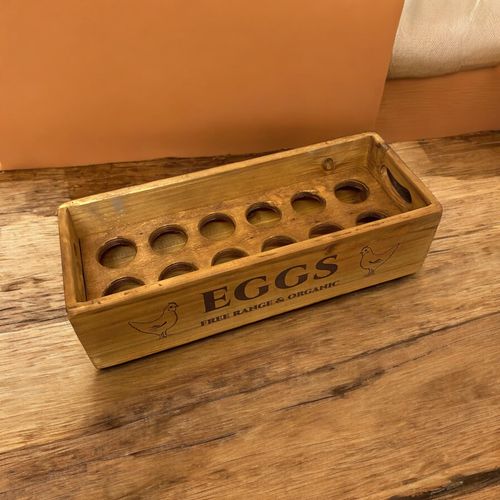 36CM WOODEN EGG STORAGE BOX (12) - InStock