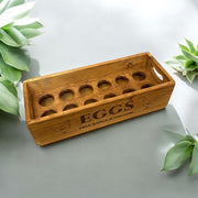 36CM WOODEN EGG STORAGE BOX (12) - InStock