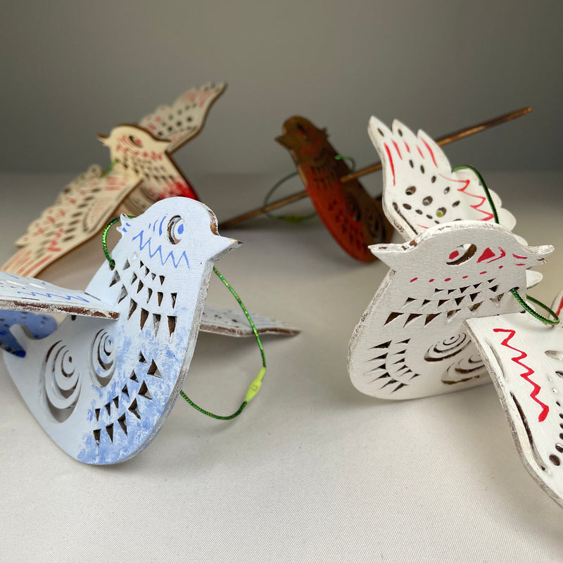 Christmas Bird Bauble - Handmade Ornament