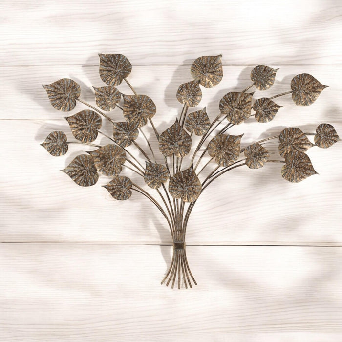 131CM METAL WALL DECOR LEAVES