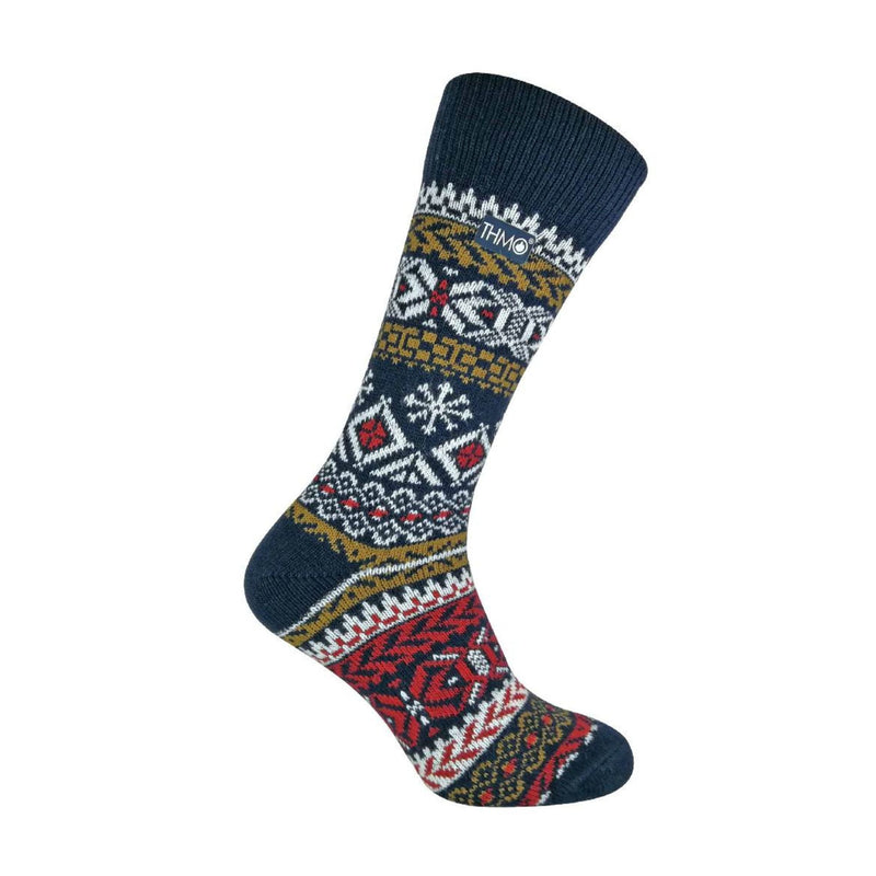 1 Pack Mens Vintage Nordic Thermal Thick Wool Blend Socks