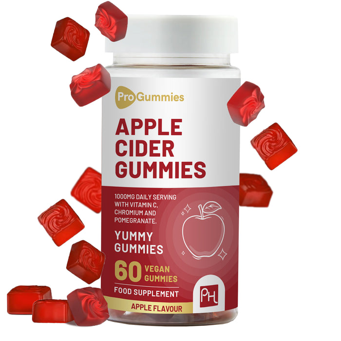 Vegan Apple Cider Vinegar Gummies | Apple Flavour | High Strength 1000mg with Vitamin C, Chromium and Pomegranate