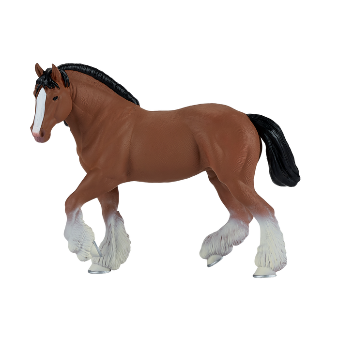 Clydesdale Horse Brown Toy Realistic Equestrian Model