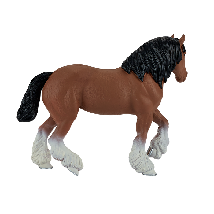 Clydesdale Horse Brown Toy Realistic Equestrian Model