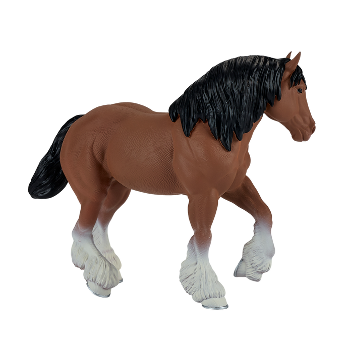 Clydesdale Horse Brown Toy Realistic Equestrian Model