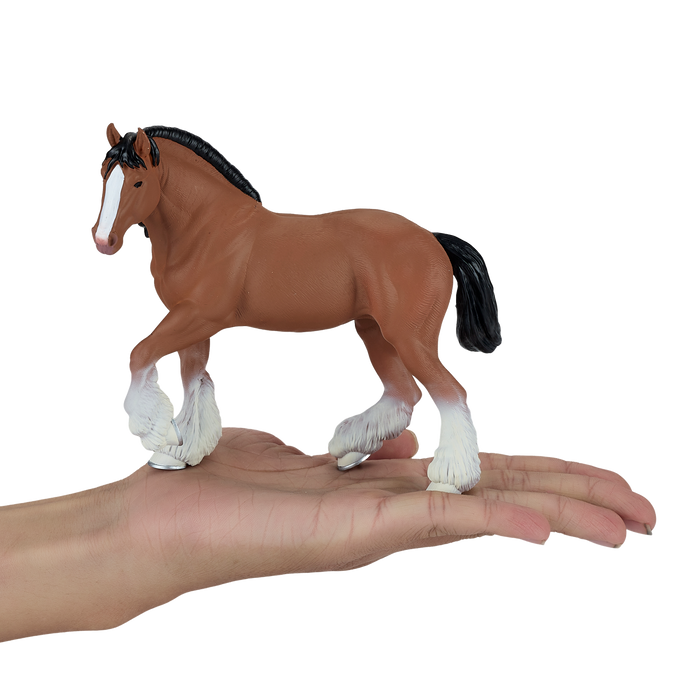 Clydesdale Horse Brown Toy Realistic Equestrian Model