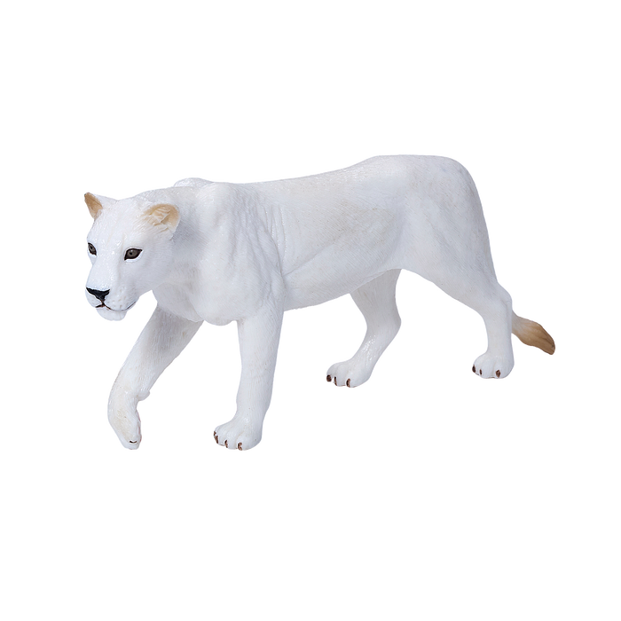 White Lioness Toy Realistic Big Cat Model