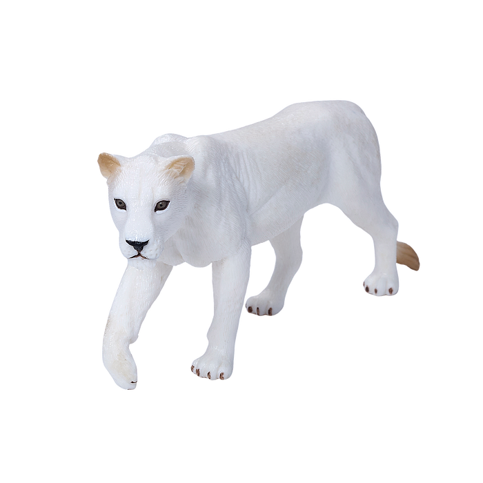 White Lioness Toy Realistic Big Cat Model