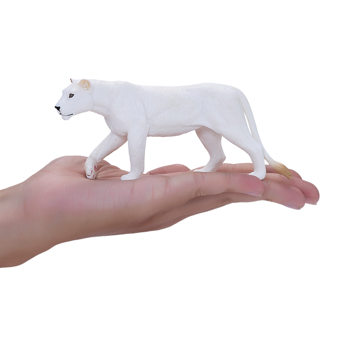 White Lioness Toy Realistic Big Cat Model