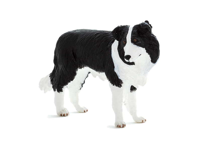 Border Collie Dog Toy Realistic Pet Figurine 7.5x7.5x5cm