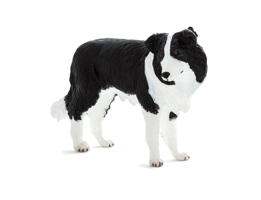 Border Collie Dog Toy Realistic Pet Figurine 7.5x7.5x5cm