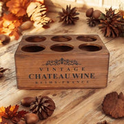 38CM WOODEN 6 BOTTLE WINE HOLDER - InStock
