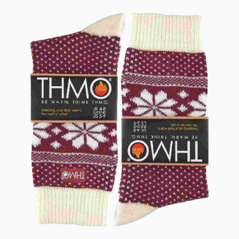 1 Pack Ladies Vintage Nordic Fairisle Winter Thermal Wool Blend Socks