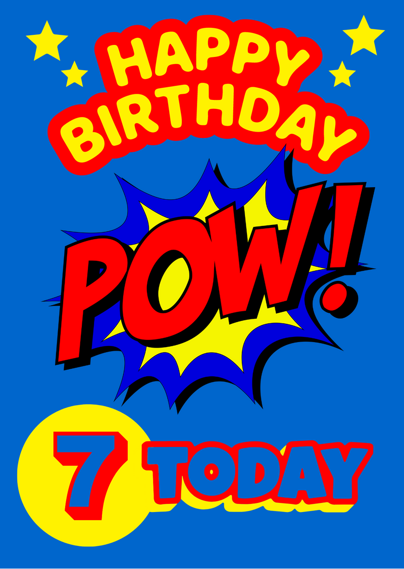 Curious Minds Age 7 Superhero Children's Birthday Card (105 x 148 mm)