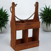 39CM WOODEN 2 BOTTLE WINE HOLDER - InStock