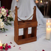 39CM WOODEN 2 BOTTLE WINE HOLDER - InStock