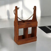 39CM WOODEN 2 BOTTLE WINE HOLDER - InStock