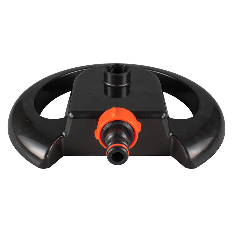 Cost Wise 3-Arm Adjustable Rotating Lawn Sprinkler Black Orange