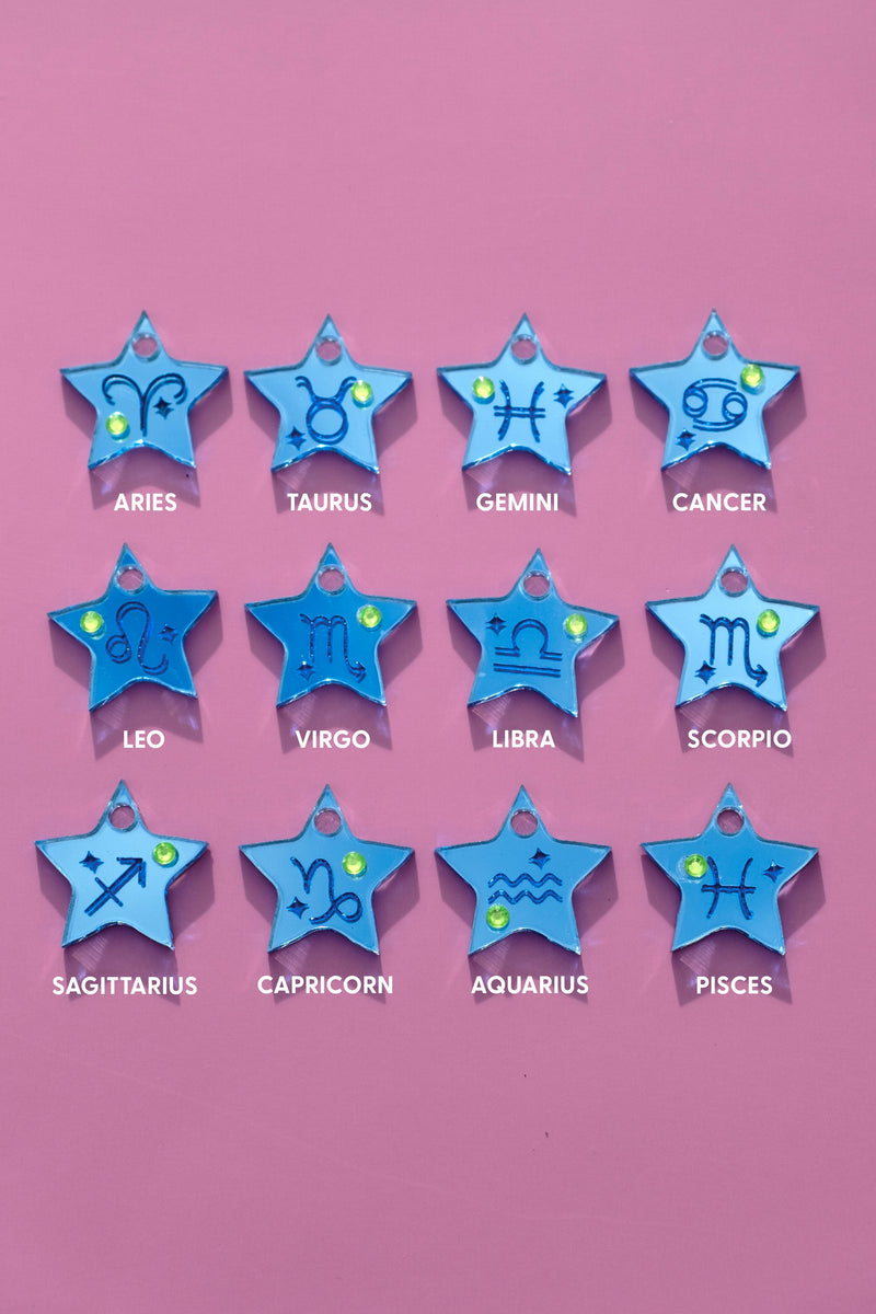 Star Sign Hoop Earrings