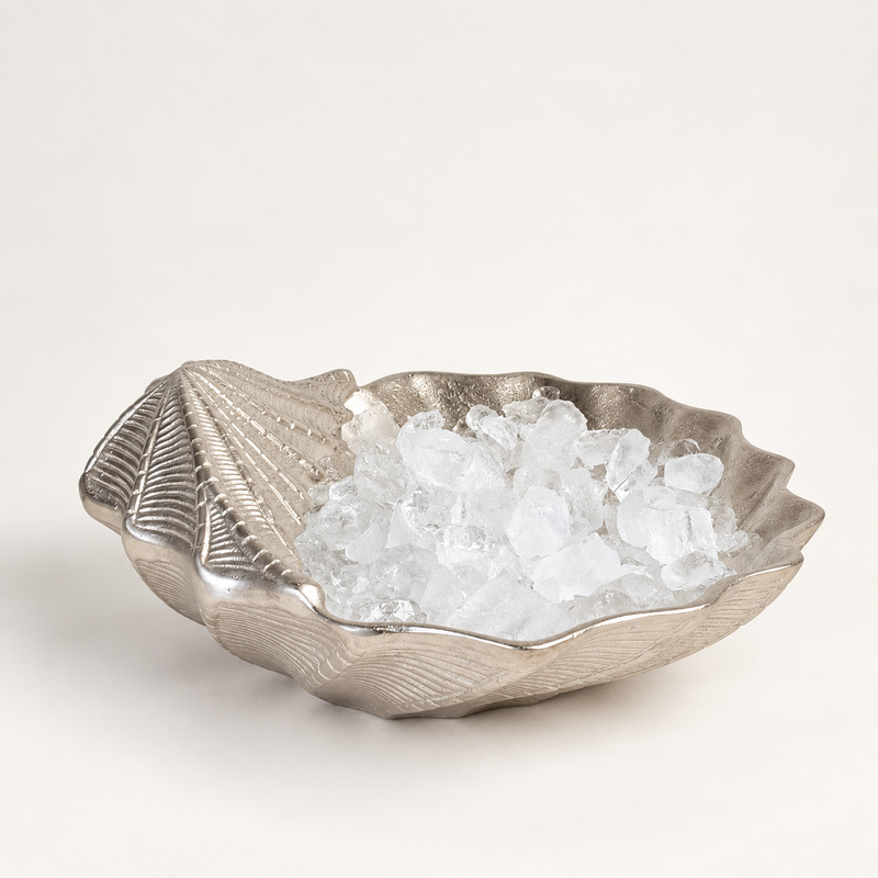 Clamshell Solid Champagne Ice Bucket ~ Wine Cooler