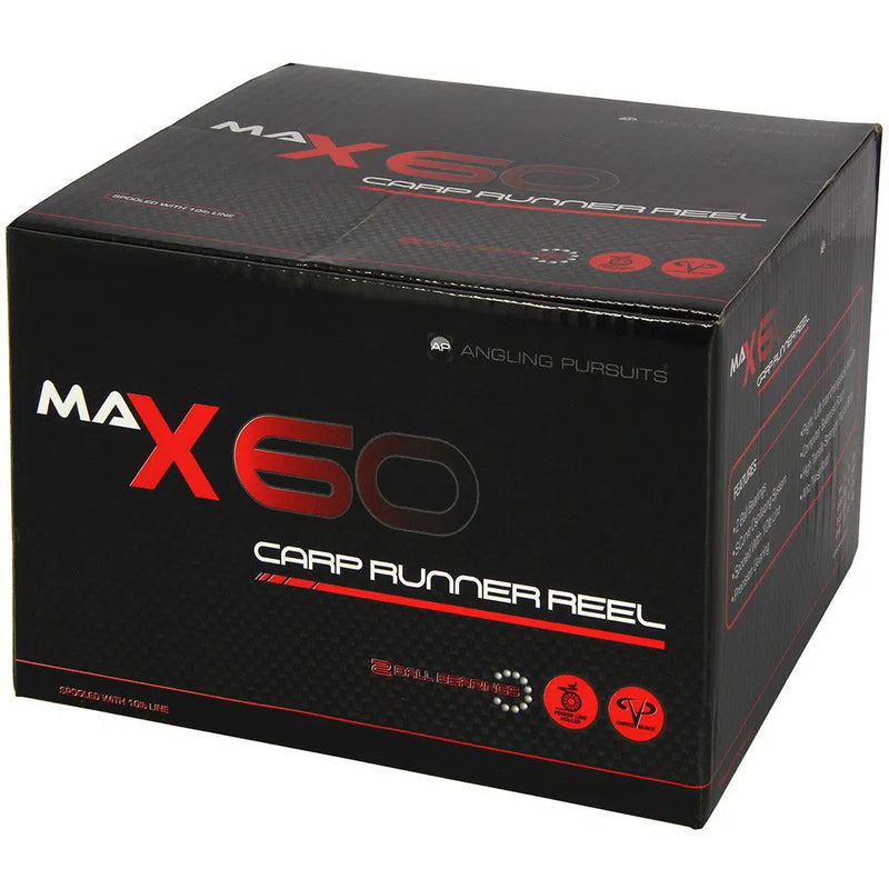 2 x Angling Pursuits Max 60 - 2BB Carp Runner Reel with 10lb Line
