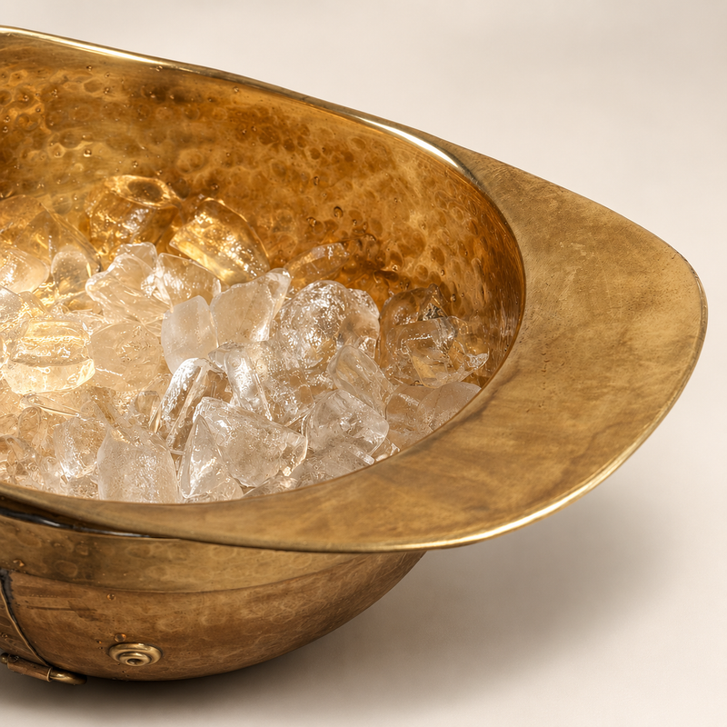 Polo Helmet Solid Antique Brass Champagne Ice Bucket | Wine Cooler