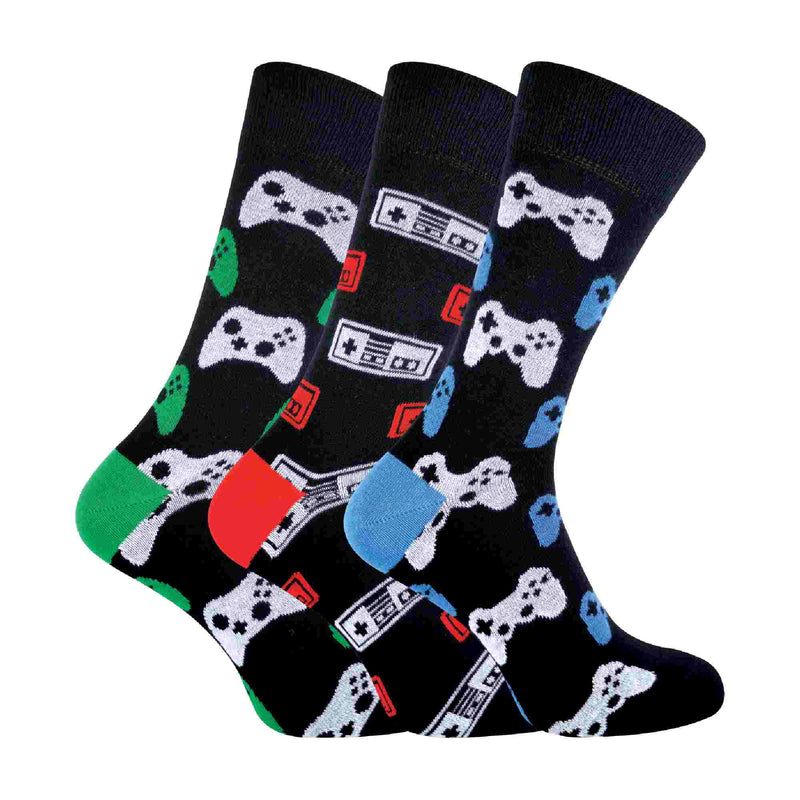 3 Pack Mens Retro Gaming Funky Novelty Video Game Socks