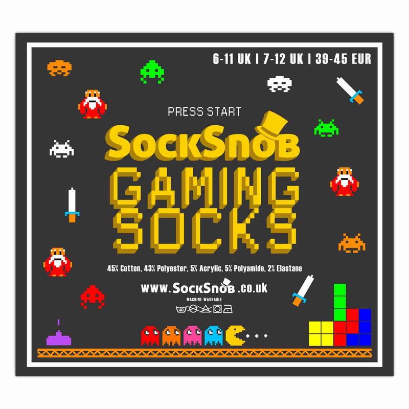 3 Pack Mens Retro Gaming Funky Novelty Video Game Socks