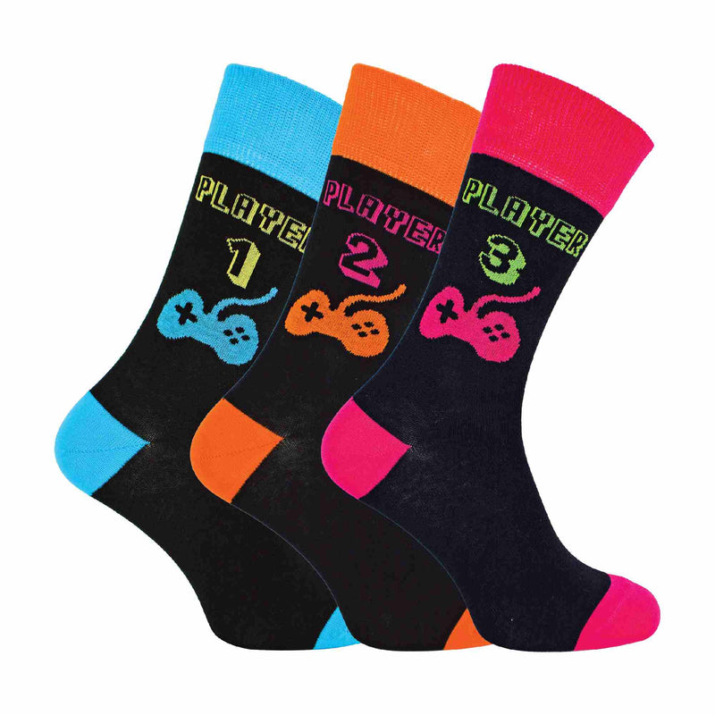 3 Pack Mens Retro Gaming Funky Novelty Video Game Socks